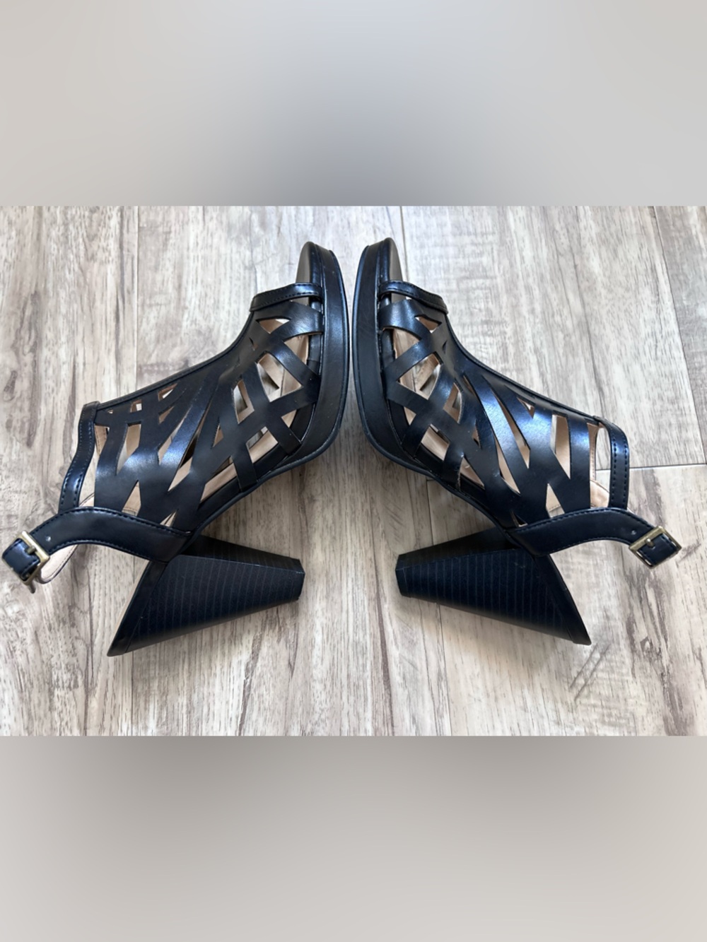 Chinese Laundry perp toe Black Cutout Slingback High Heel Sandals sexy date - Picture 4 of 8